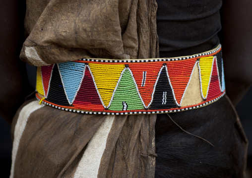 Turkana tribe woman beaded belt, Rift Valley Province, Turkana lake, Kenya