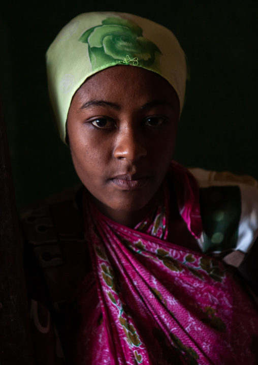 Portrait of a muslim teenage girl, Lamu County, Pate Island, Kenya