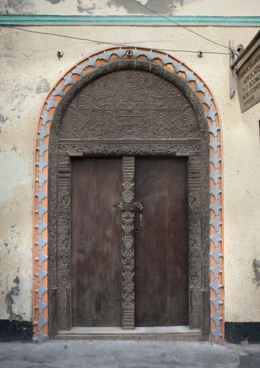 Carved wooden front door, Lamu County, Lamu, Kenya