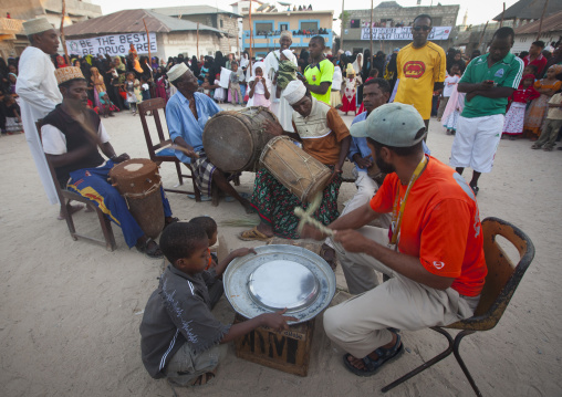 Musicians during Maulid festival, Lamu County, Lamu, Kenya