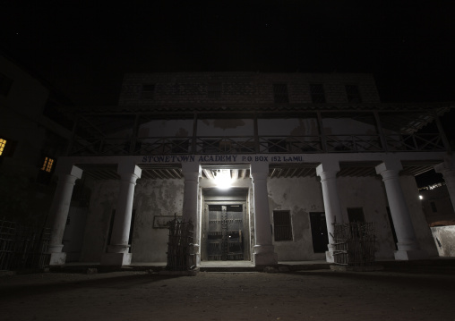 Entrance of stonetown academy by night, Lamu County, Lamu, Kenya