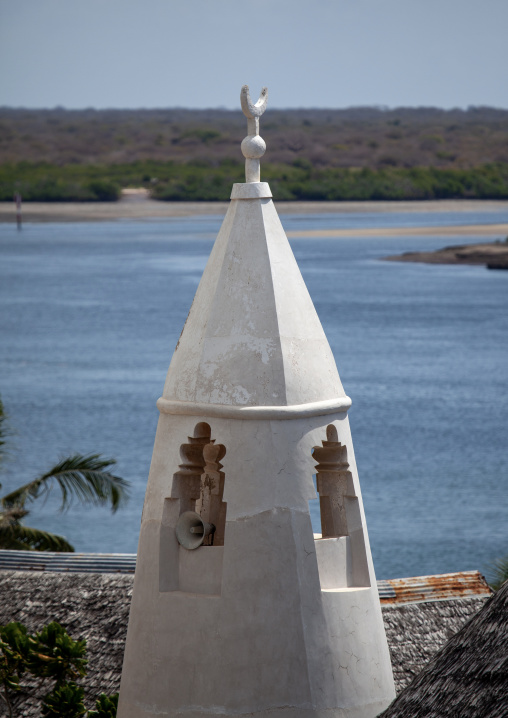 A view of the friday mosque over Manda channel, Lamu County, Shela, Kenya