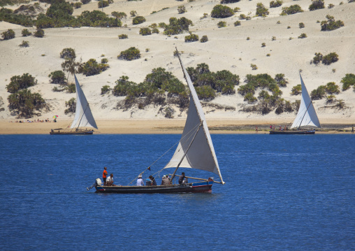 Dhow sailing along the coast, Lamu county, Lamu, Kenya