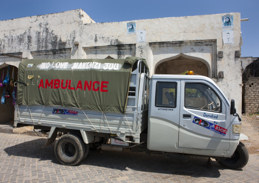 Ambulance in the street, Lamu County, Lamu, Kenya