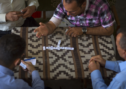 Kurdish Men Playing Dominoes, Erbil, Kurdistan, Iraq