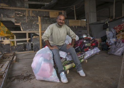 Yezidi Refugee Man Displaced From Sinjar Living In An Under Construction Building, Duhok, Kurdistan, Iraq