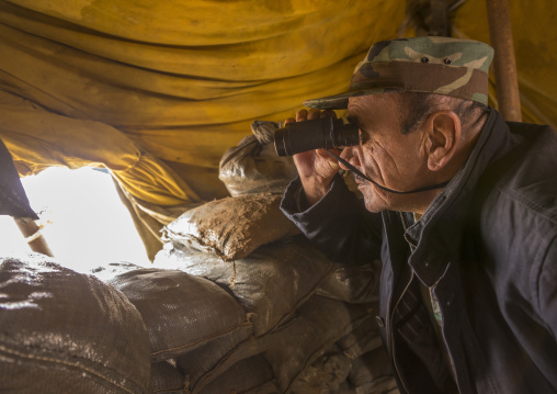Kurdish General In A Shelter On The Frontline, Duhok, Kurdistan, Iraq