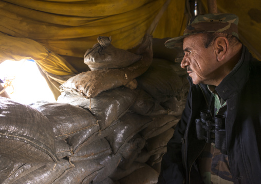 Kurdish General In A Shelter On The Frontline, Duhok, Kurdistan, Iraq