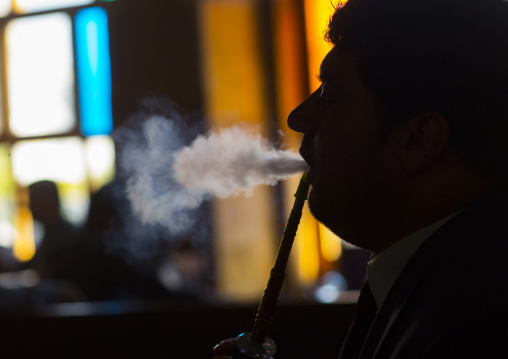 Man Smoking In Qaysari Bazaar, Erbil, Kurdistan, Iraq