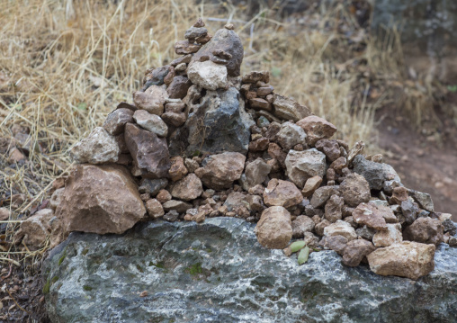 Stones Put By Pilgrims To Bring Luck, Lalesh Temple, Kurdistan, Iraq