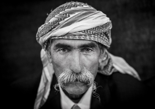 Yezidi Refugee Man Displaced From Sinjar Living In Lalesh Temple, Kurdistan, Iraq