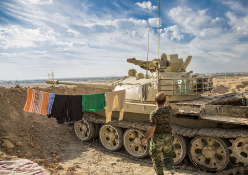 Kurdish Tank On The Frontline, Kirkuk, Kurdistan, Iraq
