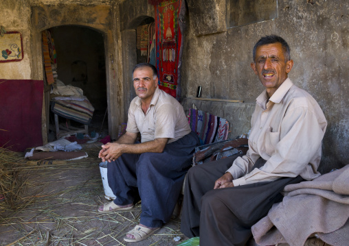 Men Sitting Inside An Old Caravanserai, Koya, Kurdistan, Iraq