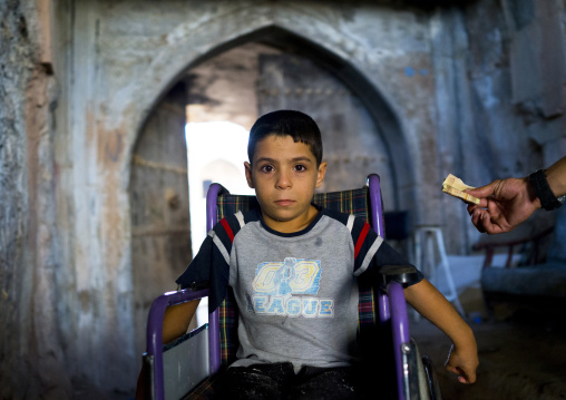 Syrian Refugee Boy In A Wheelchair, Koya, Kurdistan, Iraq