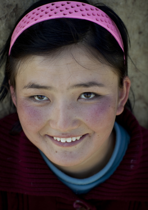 Smiling Girl With Headband, Song Kol Lake Area, Kyrgyzstan