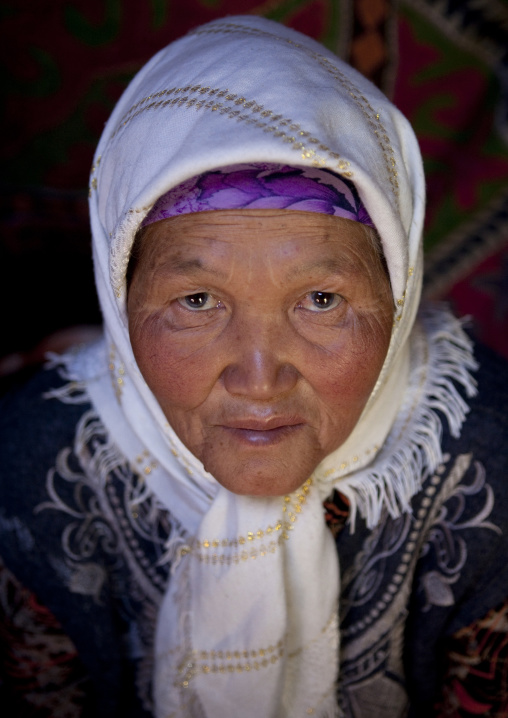 Old Veiled Woman, Kyzart River, Kyrgyzstan
