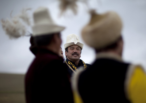 Men With Traditional Clothes And Hats, Saralasaz Jailoo, Kyrgyzstan