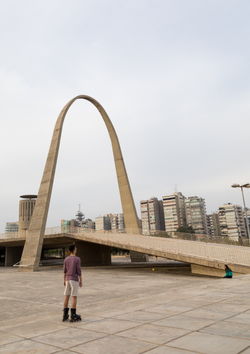 The arch at the Rachid Karami international exhibition center designed by brazilian architect Oscar Niemeyer, North Governorate, Tripoli, Lebanon