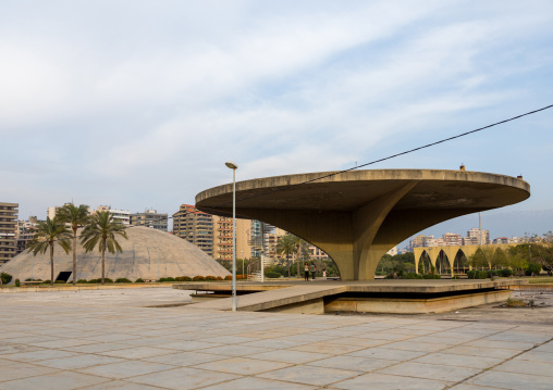 Helipad in the the Rachid Karami international exhibition center designed by brazilian architect Oscar Niemeyer, North Governorate, Tripoli, Lebanon