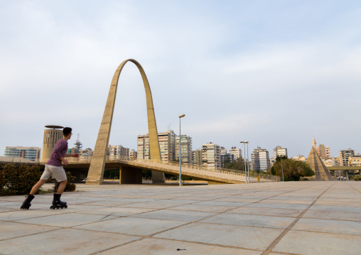 The arch at the Rachid Karami international exhibition center designed by brazilian architect Oscar Niemeyer, North Governorate, Tripoli, Lebanon