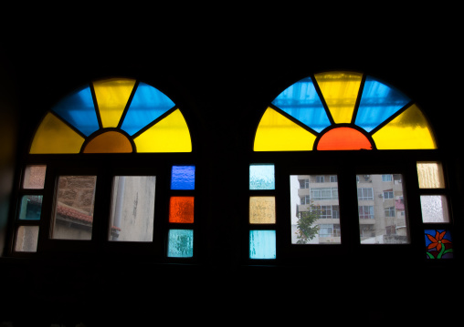 The stained glass windows of a historical house, North Governorate, Tripoli, Lebanon