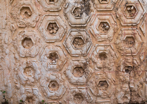Carved stone in the archaeological site, Beqaa Governorate, Baalbek, Lebanon