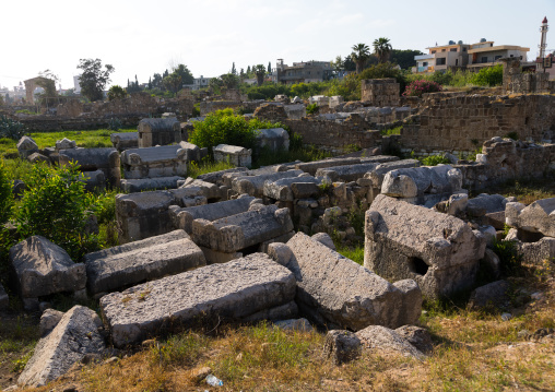 Old graves in the necropolis of El Bass archaeological site, South Governorate, Tyre, Lebanon