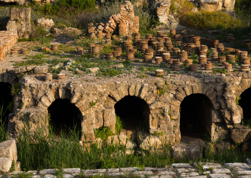 Roman heating system  in al-Mina archaeological site, South Governorate, Tyre, Lebanon