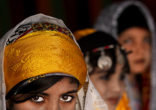 Tuareg girls in traditional clothing, Tripolitania, Ghadames, Libya