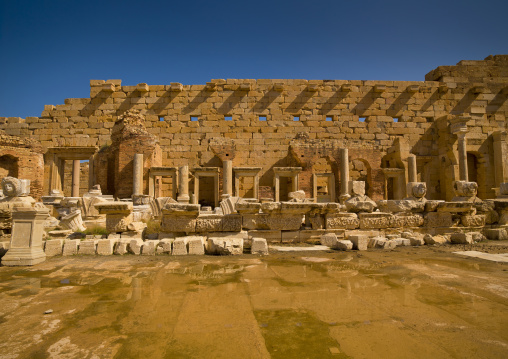 Severan forum in leptis magna, Tripolitania, Khoms, Libya