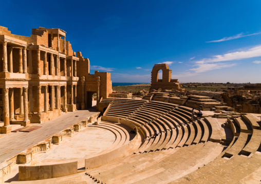 Theatre in ancient roman city, Tripolitania, Sabratha, Libya