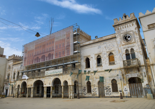 The old italian-built town hall in freedom square, Cyrenaica, Benghazi, Libya