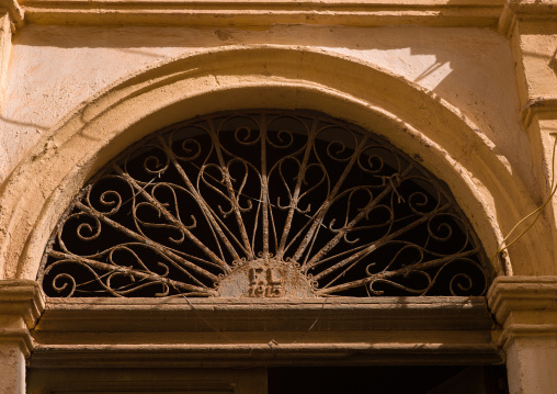 Italian colonial architecture of a door, Cyrenaica, Benghazi, Libya