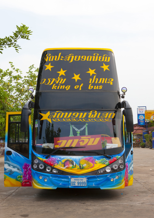 Thailand tourist bus, Pakse, Laos