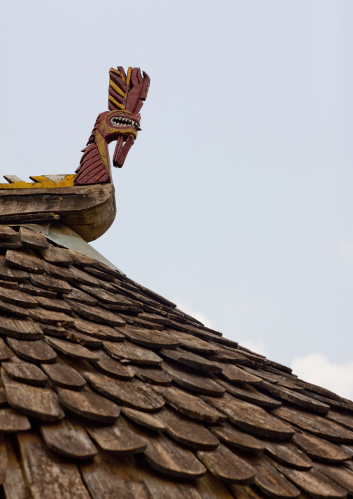 Alak common house roof, Boloven, Laos