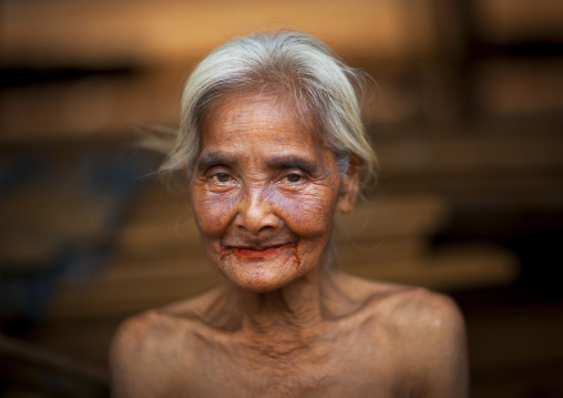 Alak tribe old woman, Boloven, Laos