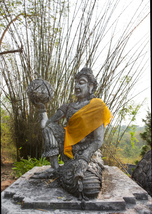 Statue in a buddhist temple, Champasak, Laos