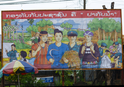 Propaganda poster, Houei xay, Laos