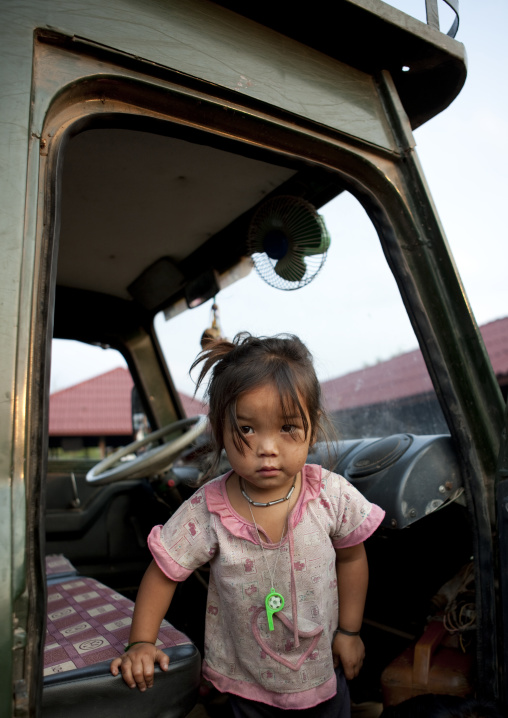 Girl in a truck, Muang sing, Laos