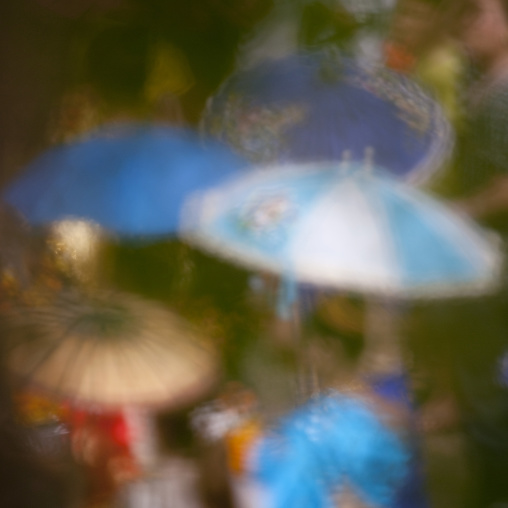 Umbrellas during lao new year celebration, Luang prabang, Laos