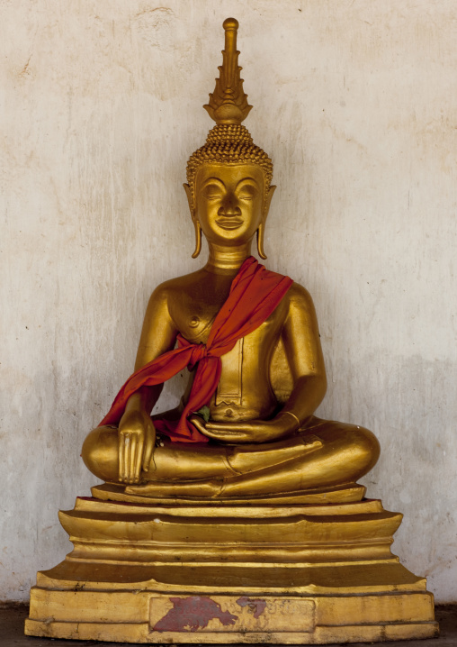 Buddha statue in hang temple, Savannakhet, Laos