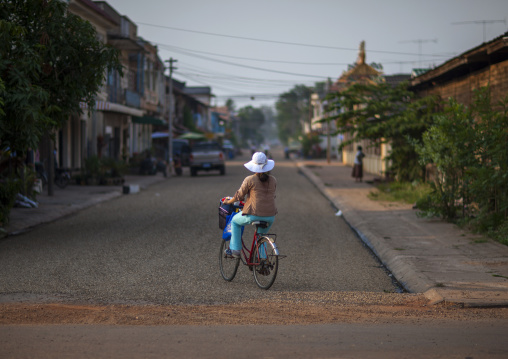 Girl on abicycle, Savannakhet, Laos