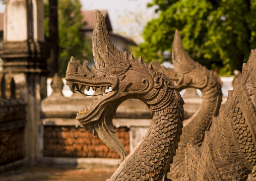 Dragons statues at vat sisaket, Vientiane, Laos