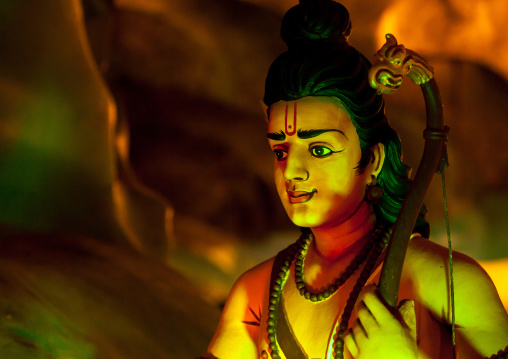 Colorful Hindu God Statue In Batu Caves, Southeast Asia, Kuala Lumpur, Malaysia