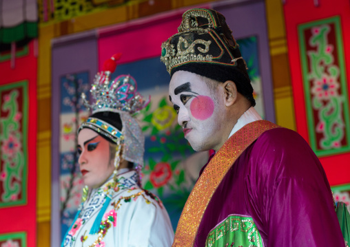 Chinese Opera Actors At Goddess Of Mercy Temple, Penang Island, George Town, Malaysia