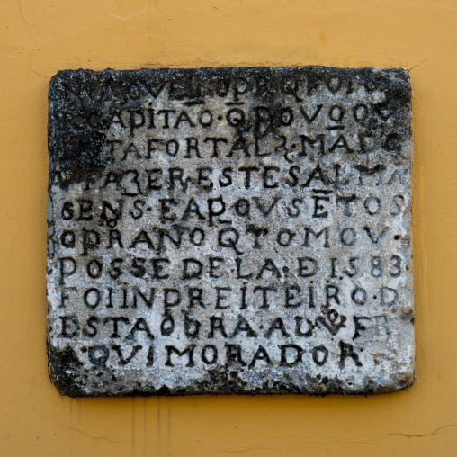 Old Inscription Inside The Old Portuguese Fort, Maputo, Maputo City, Mozambique
