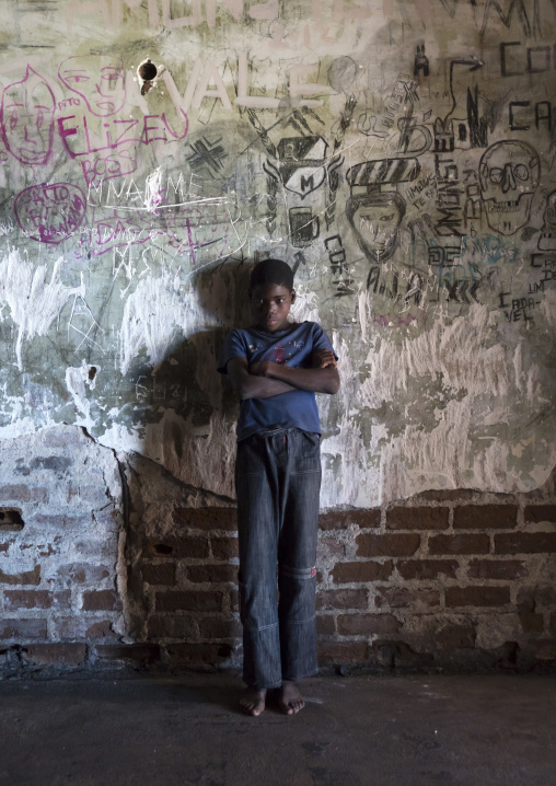 Boy Inside The Grande Hotel Slum, Beira, Sofala Province, Mozambique