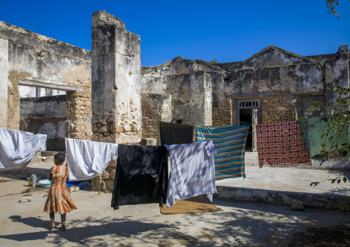 Laundry In The Ruins de An Old House, Ilha de Mocambique, Nampula Province, Mozambique