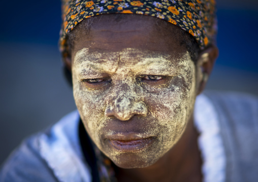 Woman With Muciro Face Mask, Island Of Mozambique, Nampula Province, Mozambique