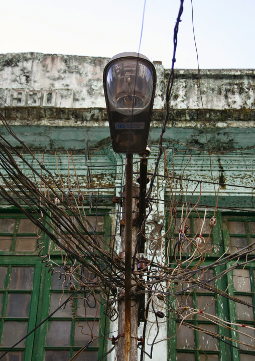 Electric Wires In The Street, Rangoon, Myanmar